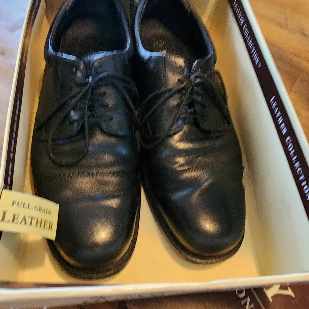 Hunters Bay Men's Black Leather Dress Shoes Size 13